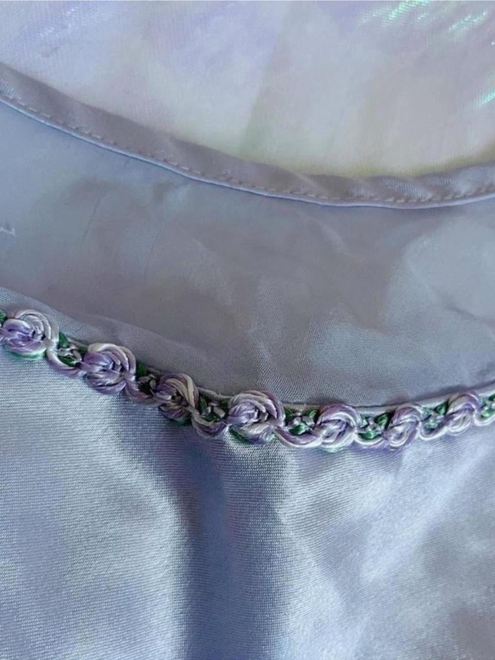 Vintage Light Lavender Purple Rosette Satin Camisole Top - Picture 2 of 8